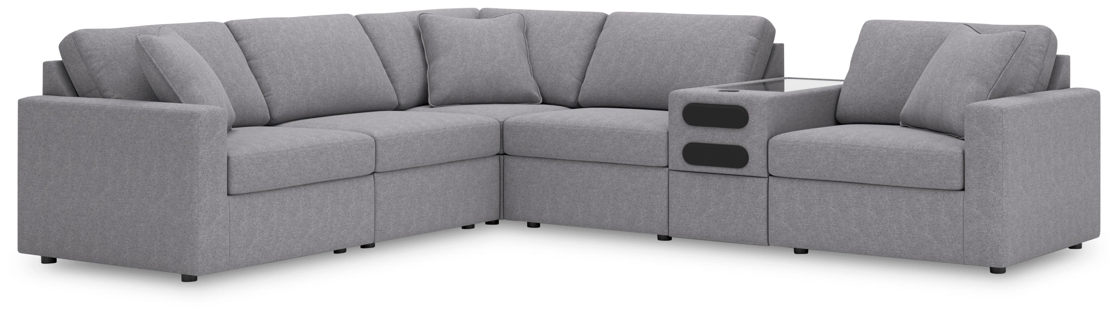 6-Piece Sectional With Audio System Console
