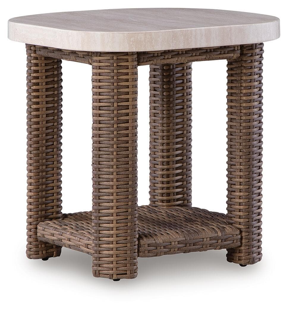 Dolan Creek - Square End Table - Beige / Brown