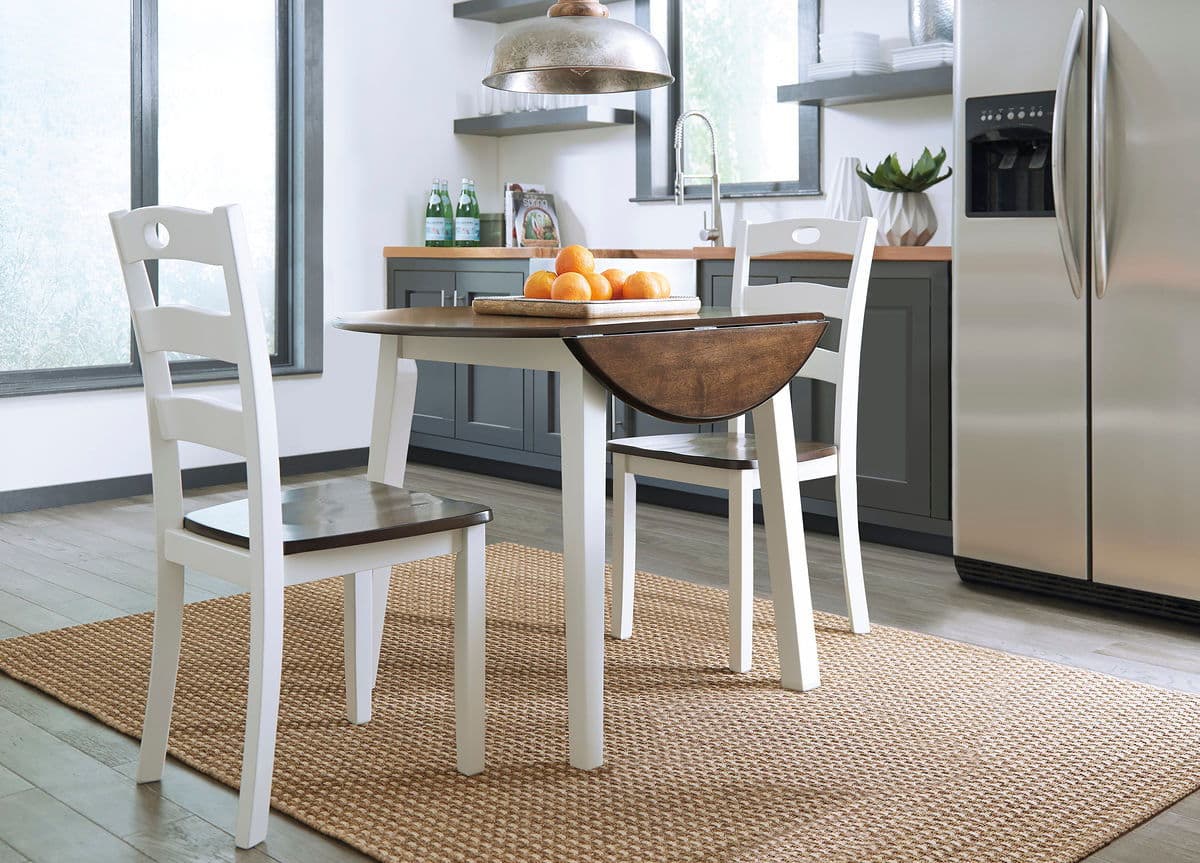 Woodanville - 3 Pc. - Drop Leaf Table, 2 Side Chairs - Cream / Brown