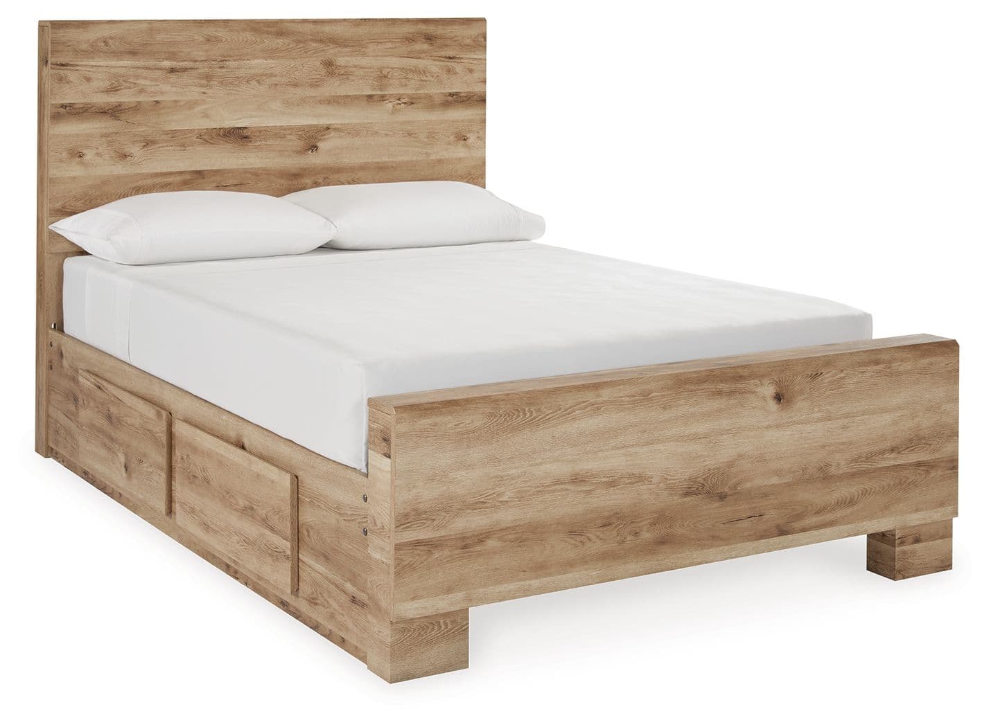 Full Panel Bed With 2 Side Storage · Tan