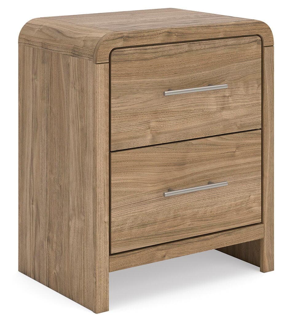 Gramburg - Two Drawer Night Stand - Warm Natural Brown