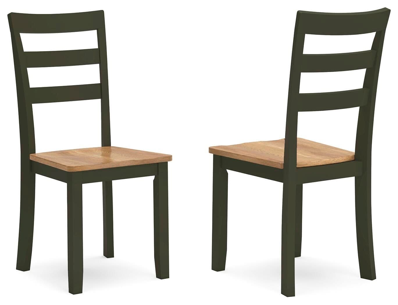 Gesthaven - Dining Room Side Chair (Set of 2) - Natural / Green