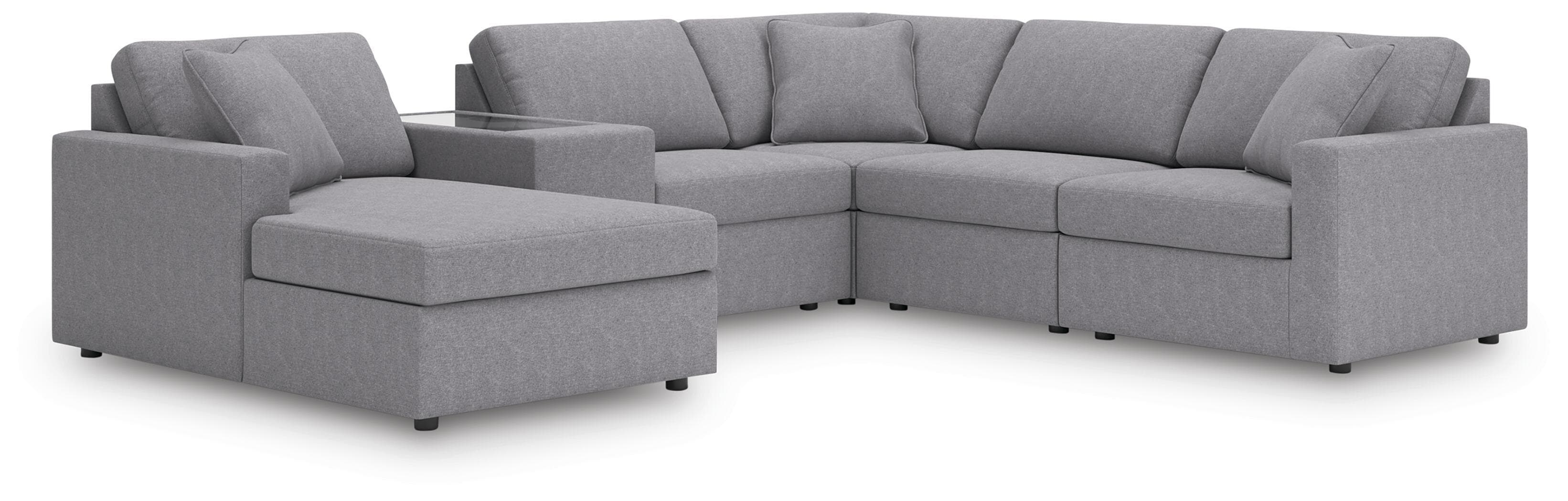 6-Piece Sectional With Laf Corner Chaise, RAF Corner Chair And Storage Console