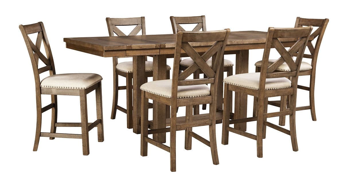 7 Pc. · Counter Extension Table, 6 Barstools