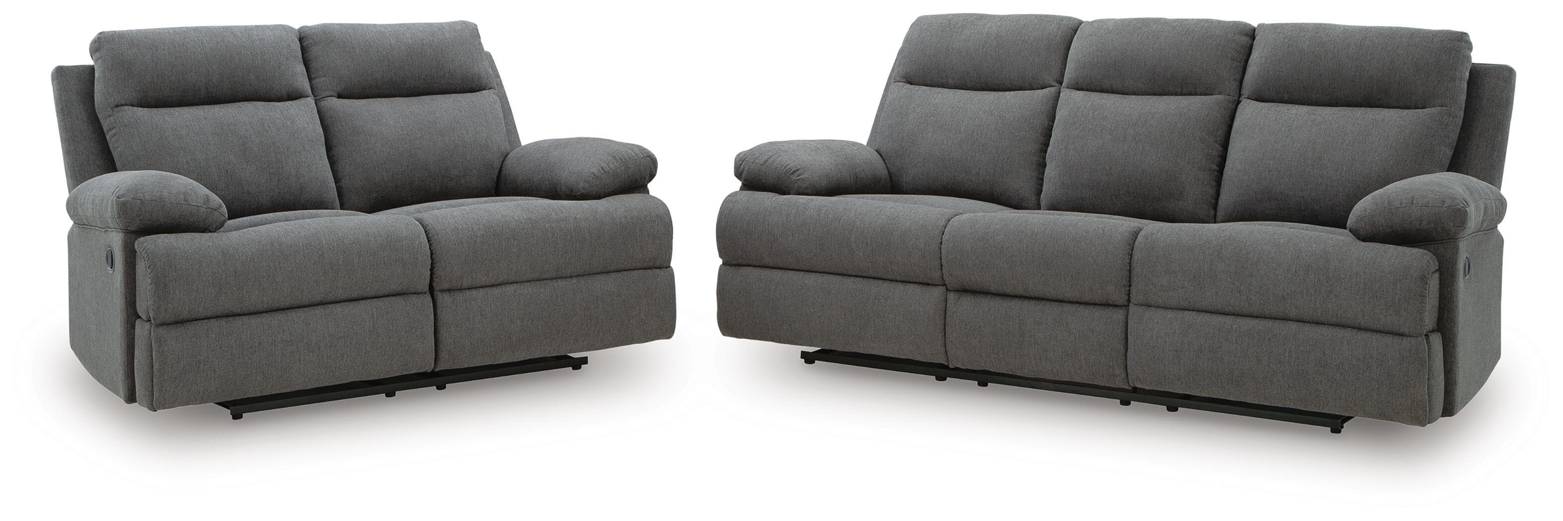 Side-Swipe - 2 Pc. - Reclining Sofa And Loveseat - Charcoal